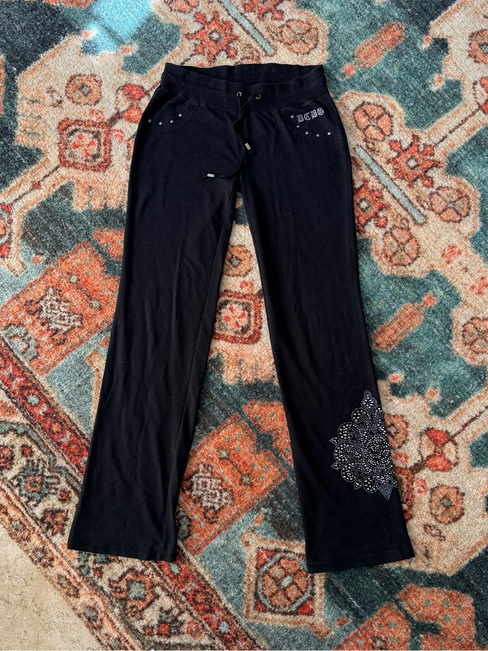 BCBGMaxAzria Women's Black Sweatpants - size small long length - Picture 2 of 5
